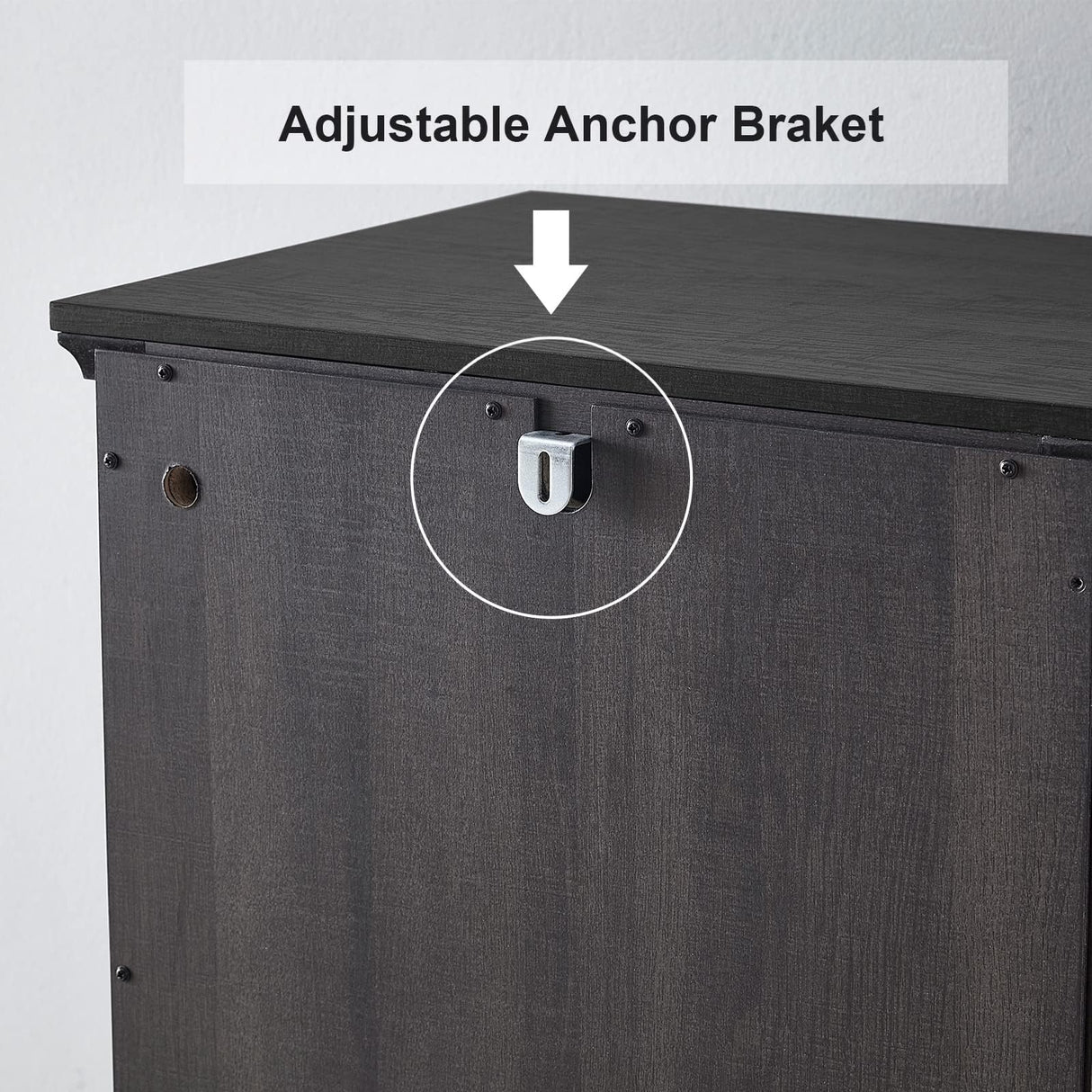 OLD CAPTAIN Wooden Tilt Out Trash Cabinet, Hidden Trash Can Kitchen Holds 10 Gallons (Dark Brown+Black Top Panel) OLD CAPTAIN