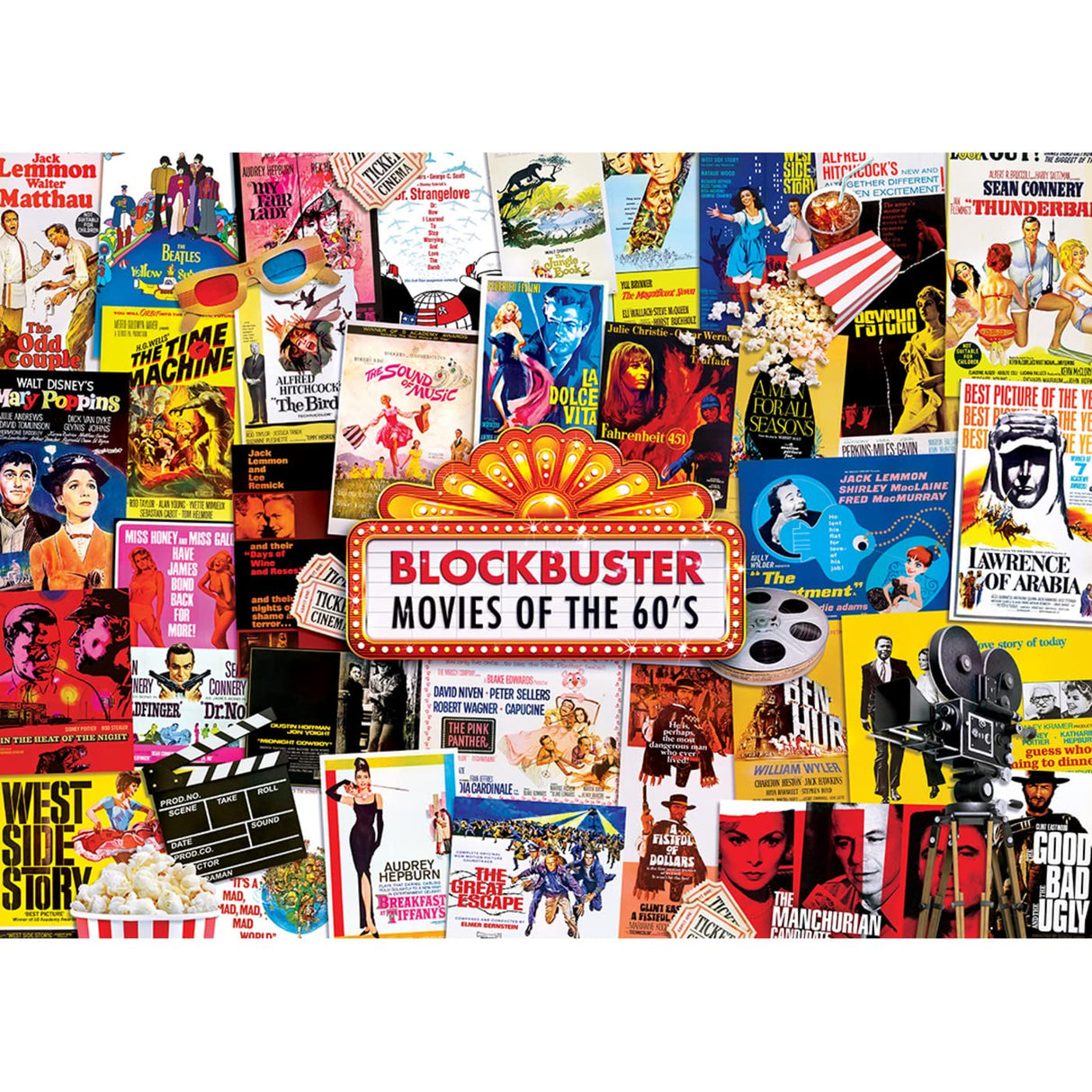 MasterPieces - 1000 Piece Jigsaw Puzzle, Movie Posters, Fun for Adults, Family, Kids, Non-Glare Finish, 19.25" x 26.75" Masterpieces