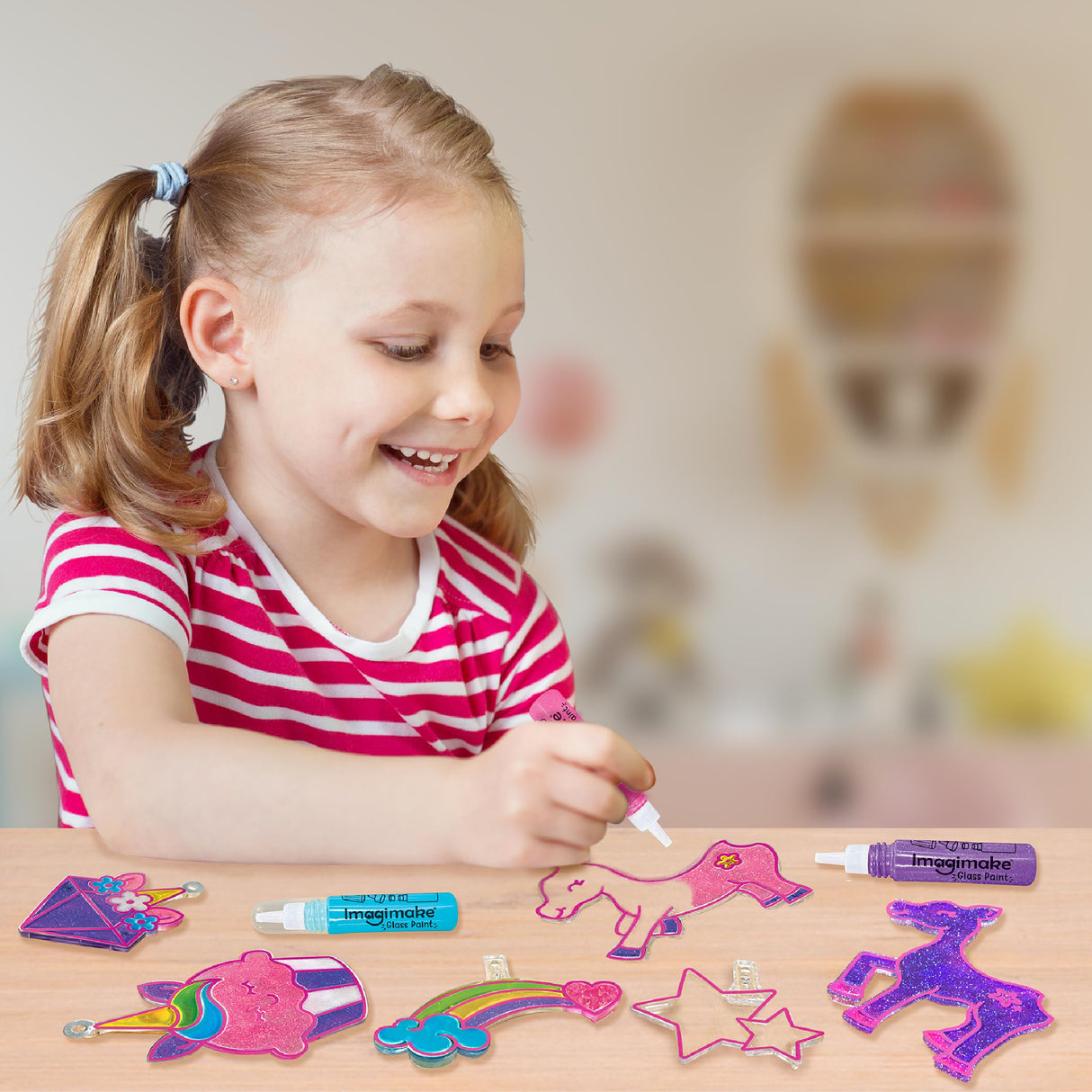 Imagimake Window Art Unicorn | Stained Glass Kit | Unicorn Girls Toys Age 6-8 | 6 Year Old Girl Birthday Gift | Art and Crafts for Girls 8-12 | DIY Suncatcher Kit for 5,6,7,8,9,10,11,12 Year Old Kids Imagimake