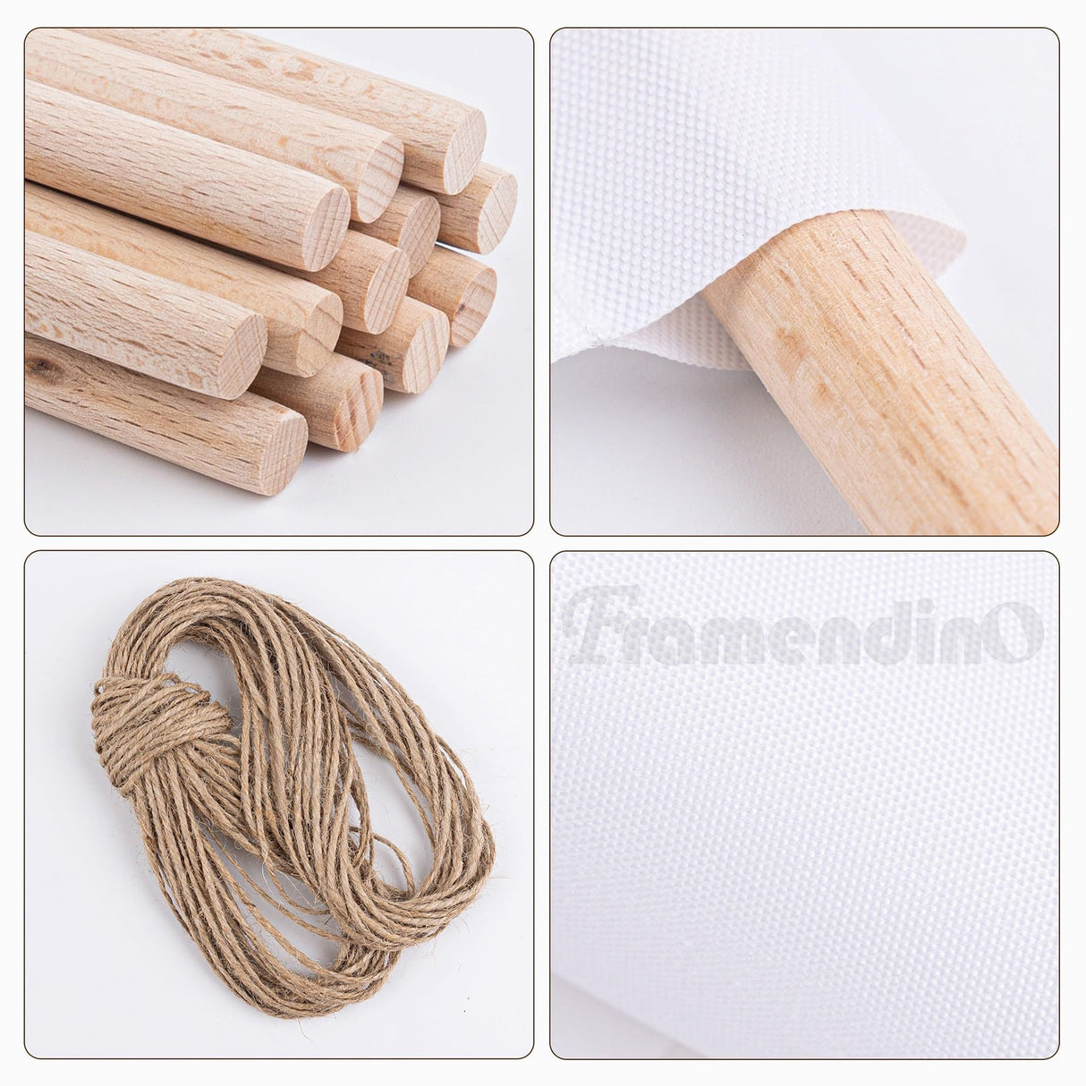 Framendino, 12 Pack Sublimation Blank Custom Banner 12"x18" Wall Display Banner Holder Waterproof Canvas Banners with Wood Sticks for Indoor Outdoor Display Framendino