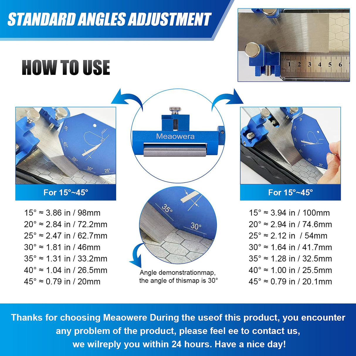 Chisel Sharpening Kit with Adjustable Honing Guide – Wood Chisel Sharpener for Chisels and Planer Blades – Precision Angle Control – No Sharpening Stone Included Meaowera
