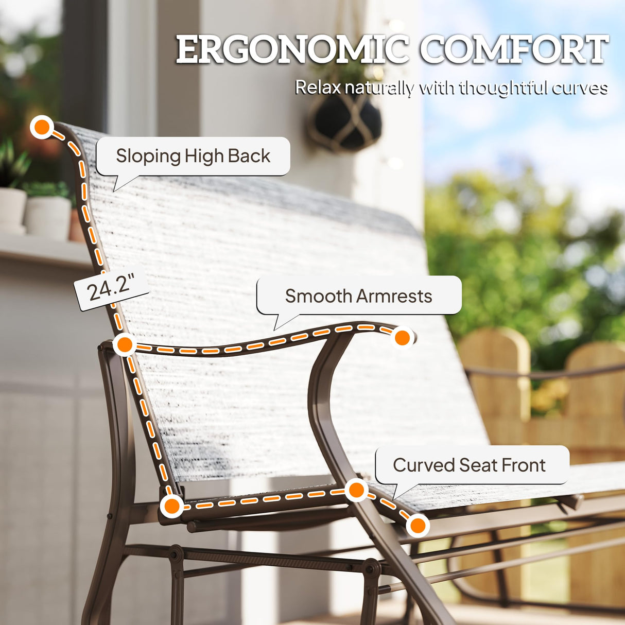 Outsunny 2-Person Outdoor Glider Bench,Patio Glider Loveseat Chair with Powder Coated Steel Frame,2 Seats Porch Rocking Glider for Backyard, Lawn, Garden and Porch, Mixed Gray Outsunny