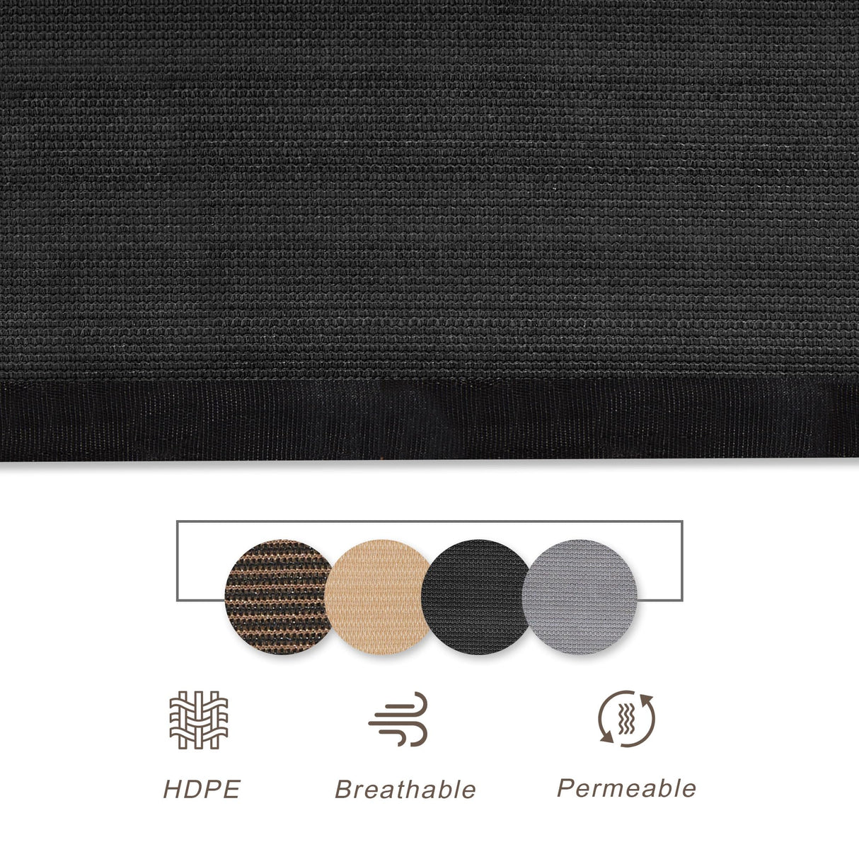 VICLLAX 90% Shade Fabric Sun Shade Cloth Privacy Screen with Grommets for Patio Garden Pergola Cover Canopy 16x20 FT, Black VICLLAX