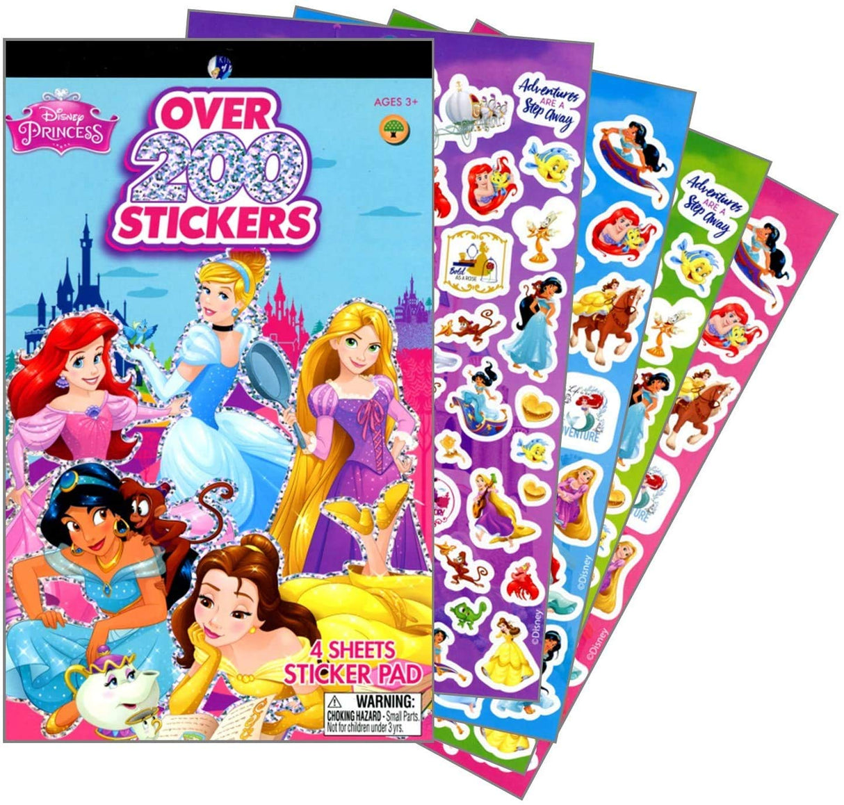 Disney Princess Series Sticker Book Over 200+ - Perfect for Gifts, Party Favor, Goodies, Reward, Scrapbooking, Stocking Stuffer, Children Craft, Classroom, School for Kids Girls, Boys, Toddlers Disney