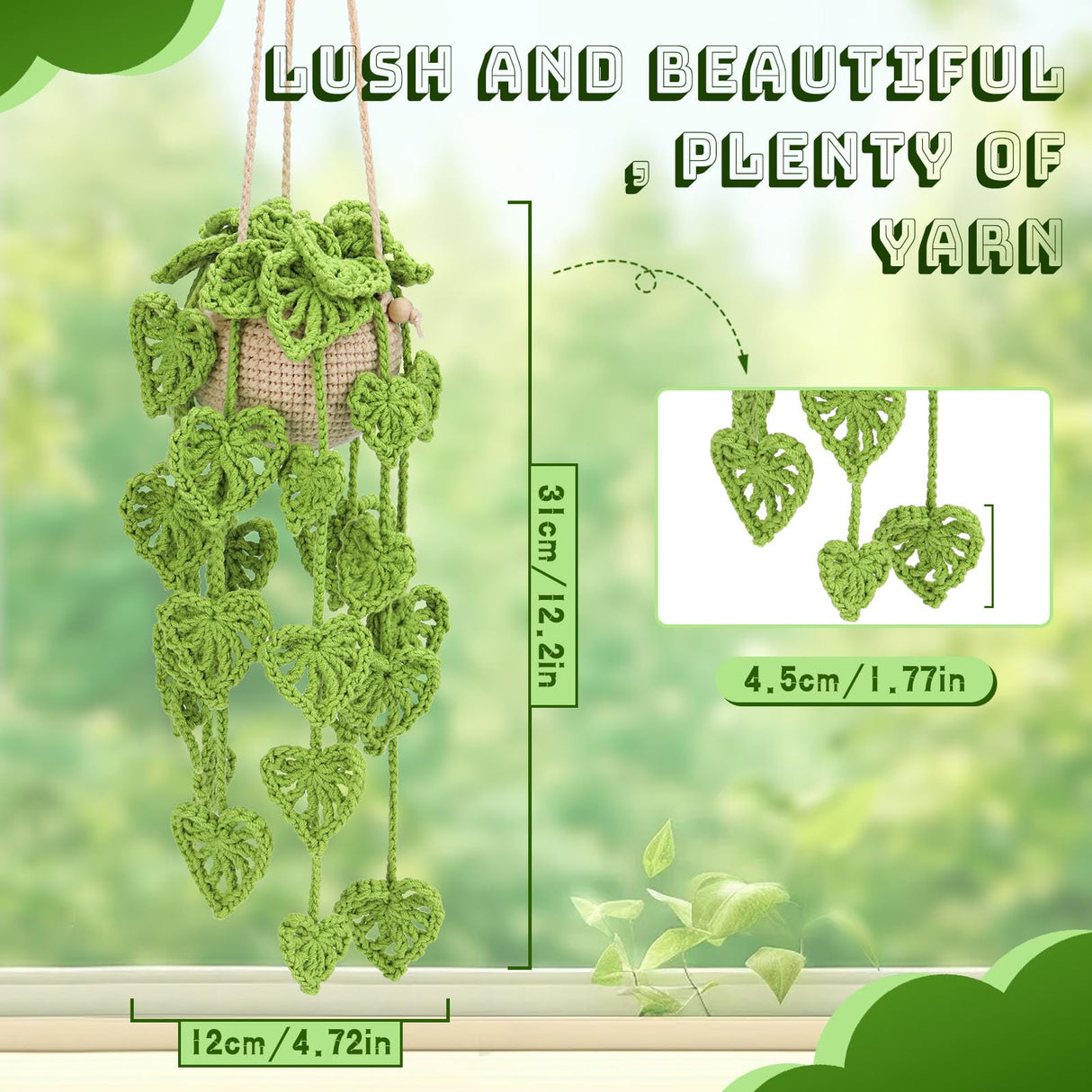 Kogyxe Beginners Crochet Kit, Amigurumi Crochet Starter Kits w Step-by-Step Video Tutorials, Hanging Potted Plants Knitting Starter Pack for Beginners Decoration, Plants Family (40%+ Yarn) Kogyxe