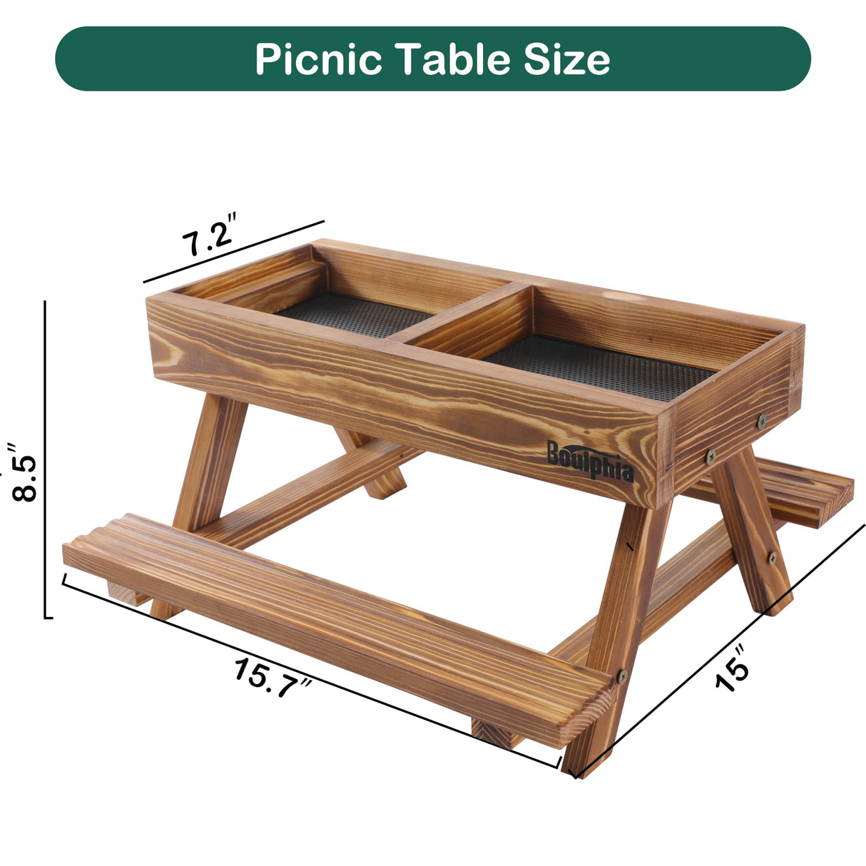 Boulphia Chicken Feeders and Waterers, Chicken Feeder No Waste Kit with Chicken Picnic Table and 2 Chicken Water Feeder, Handmade Wooden Chicken Supplies & Accessories for Chicken Coop Boulphia