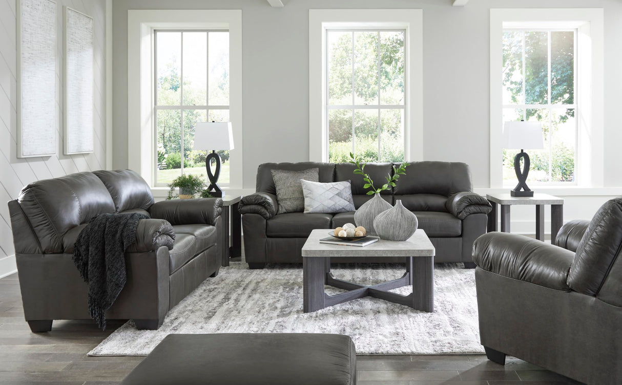 Signature Design by Ashley Bladen Faux Leather Sofa, Gray Signature Design by Ashley