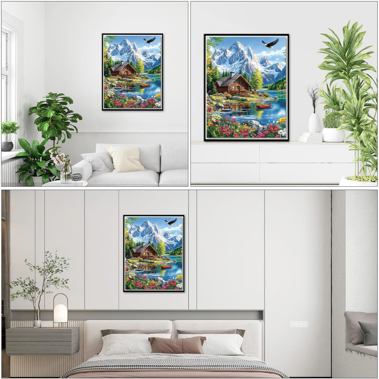 NEWENMO Mountain Paint by Numbers Kit for Adults, Landscape Paint by Numbers on Canvas Unframed,DIY Oil Painting Perfect for Beginner, Craft, Hobbies and Home Wall Decor 16x20 in NEWENMO