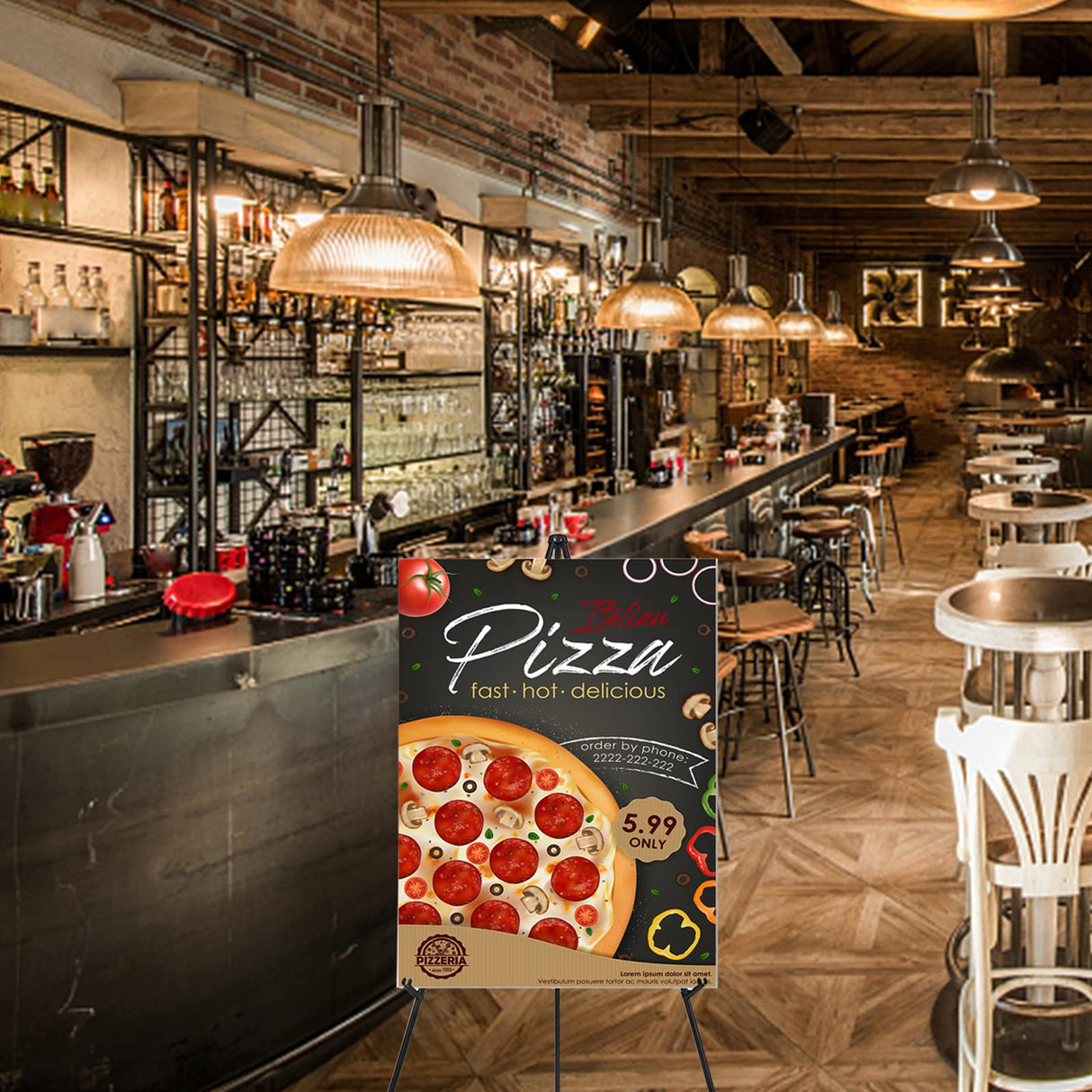 Thickened Easel Stand for Wedding Sign & Poster 63'' Portable Easels for Display Black Art Easel for Floor Adjustable Metal Easel Stand,Quick Set-Up Tripod Stand, Presentations,Signs,Posters (Black) Xlong