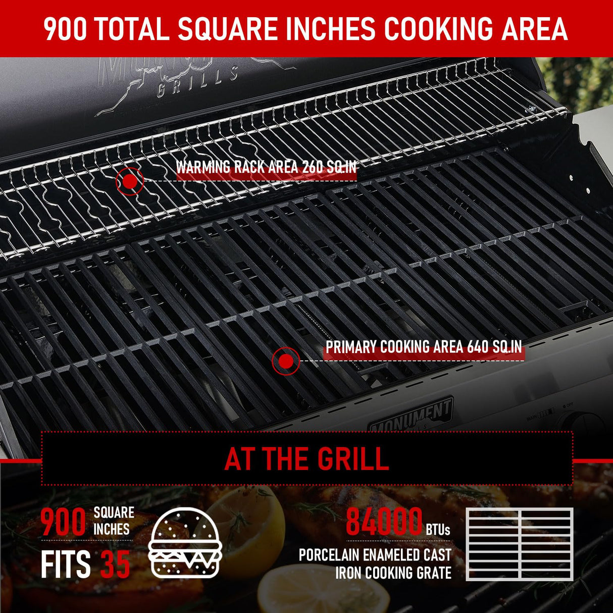 Monument Grills 6-Burner Convertible Natural Gas Smart bbq Grill Stainless Steel Denali 605 with BBQ Cover Monument Grills