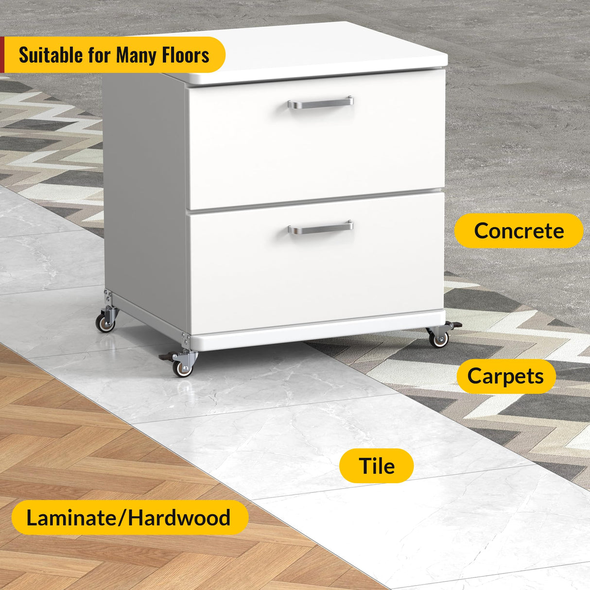 HOLKIE 2 Inch Side Mount Casters Set of 4 Supporting Up to 250 LBS Heavy Duty Furniture Wheels with Thickened L-Shaped Mounting Plate Ideal for Coffe Tables、Plant Stands、Cribs(2 with Brakes) HOLKIE