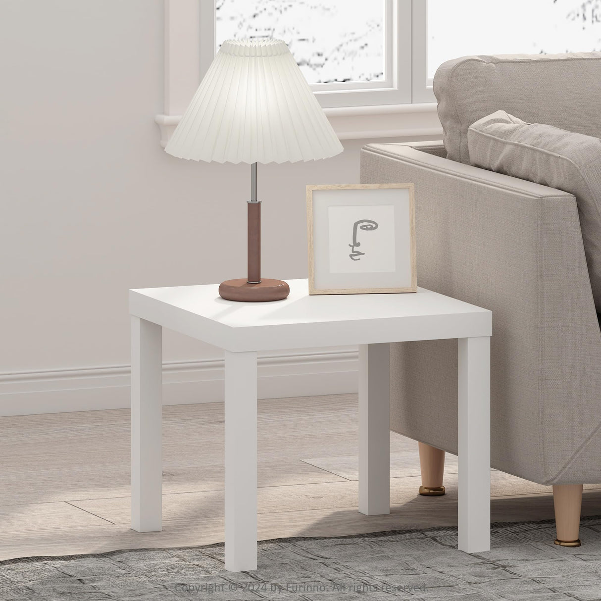 Furinno Simple Square Coffee Table, Side Table, White Furinno