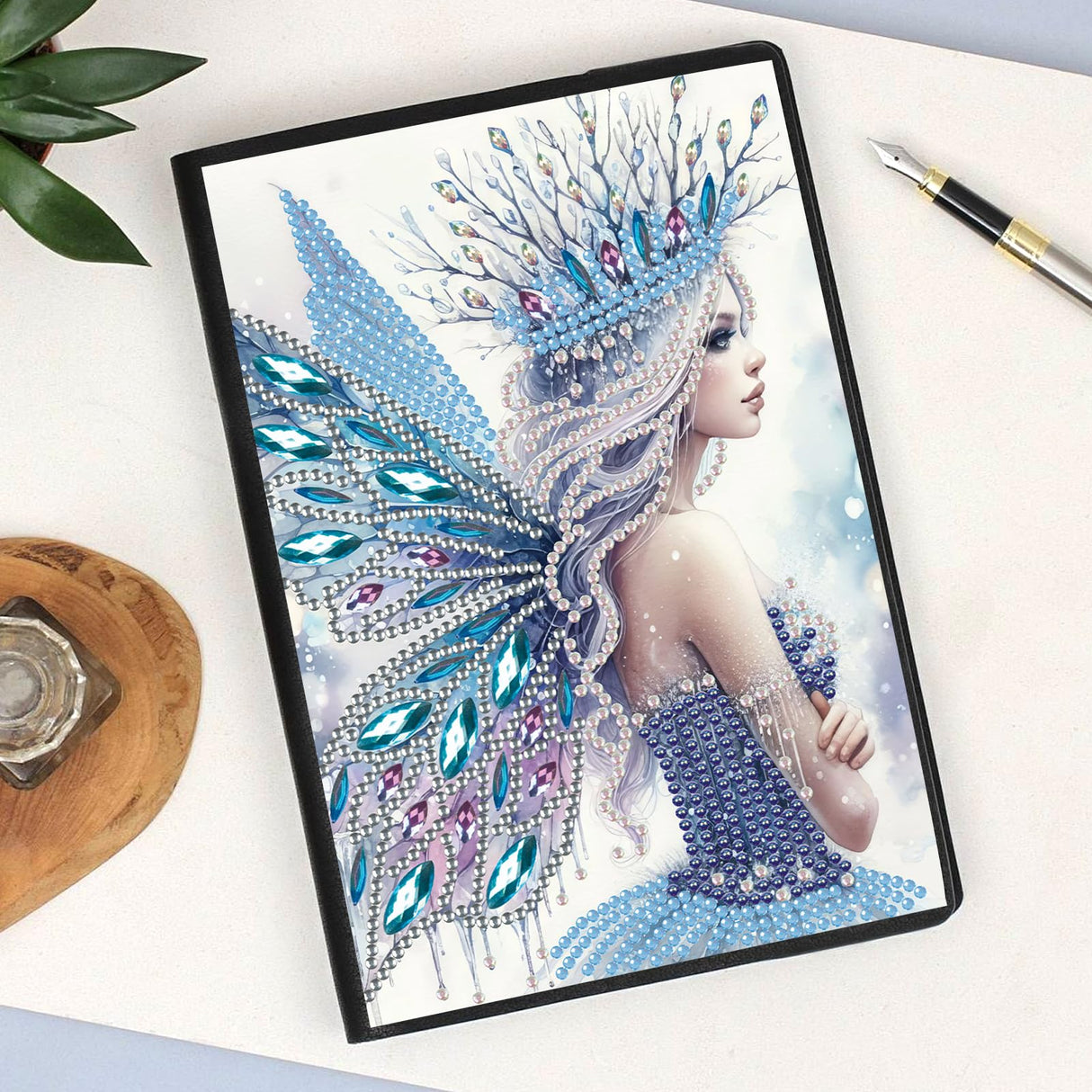 DCIDBEI 2 Pack Notebooks Diamond Painting Angel Blank 5D DIY Special Shaped Crystal Diary Book Elf 50 Sheets A5 Book Journal Fairy Paint by Numbers Kit Sketchbook Diamond Art Note Book DCIDBEI