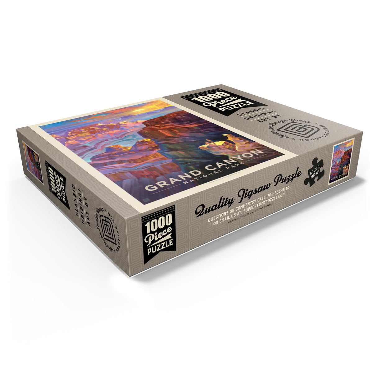 MyPuzzle Grand Canyon National Park: Sunset, Vintage Poster - Premium 1000 Piece Jigsaw Puzzle for Adults MyPuzzle.com
