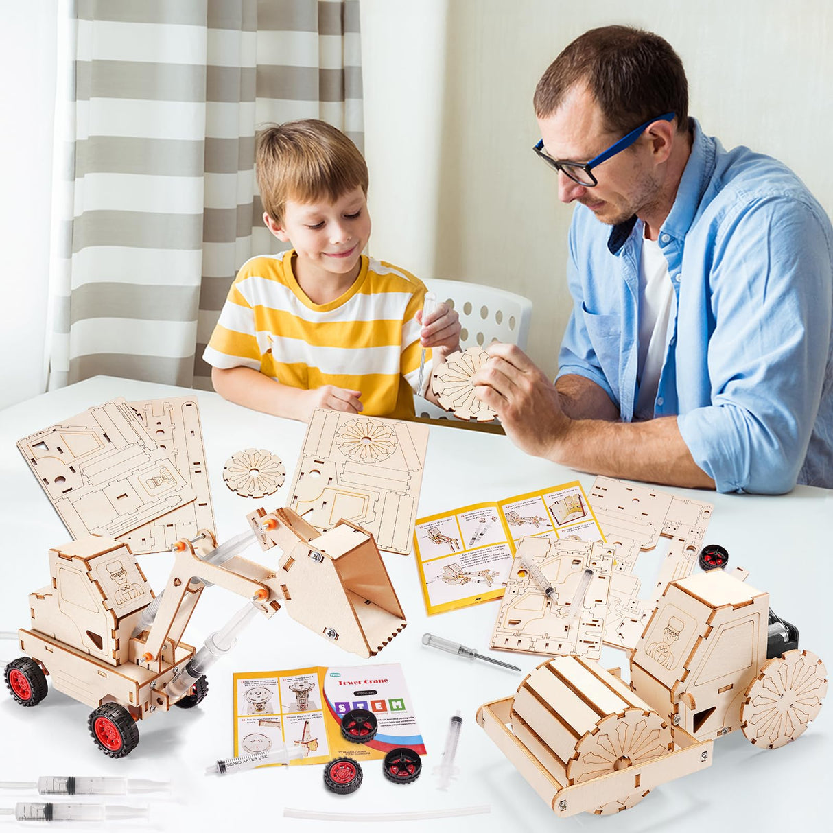 STEM Kits for Kids Ages 8-10 10-12, Wood Building Crafts Kit for Boys 8-12, Model Car Kit, 3D Wooden Puzzles Woodworking Science Projects, Construction Engineering STEM Toys for 8 10 13 12 14 Year Old Yutin
