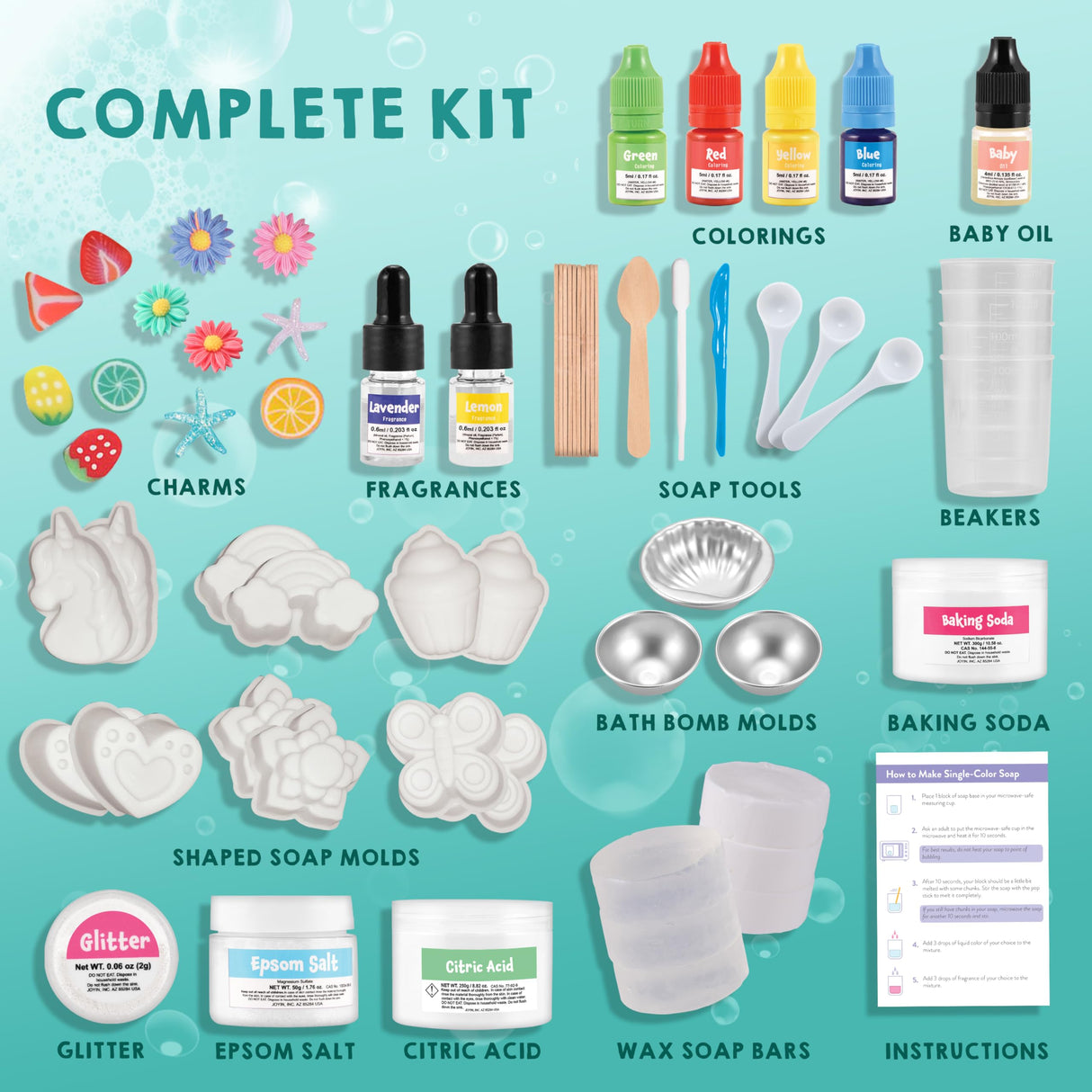 Klever Kits Bath Bomb, Soap Making Kit for Kids, 2-in-1 Spa Science Kits, DIY Make Your Own Bath Bombs & Soap, Spa Kit for Kids, Gifts Toys for Toddler Kid, Birthday Present Klever Kits