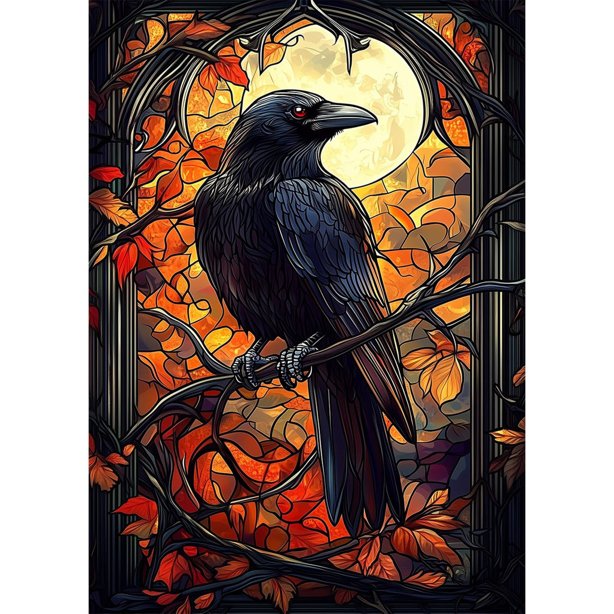 CEOVR Crow Diamond Art Kits for Adults, Raven Diamond Painting Dots DIY DIY Gem Art, Adult Crafts Kits Wall Decor for Home Office 12x16in CEOVR