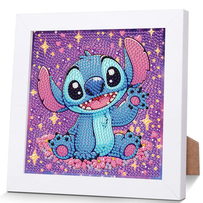 KOJEFCV Cartoon Diamond Art Painting Kits for Kids with Frame, Cartoon Diamond Art for Kids Ages 4-8-12, Easy Gem Kit Kid with Beautiful Package for Gift Home Wall Decor (7x7inch)