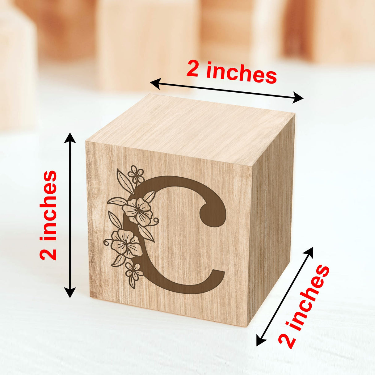 Custom Wooden Name Blocks, Engraved Nursery Flowers Name Sign, Custom Nursery Décor, Custom Name Wood Blocks, Wooden Name Signs for Nursery, Montessori Décor Engraved on Solid Wood, Name Wood Blocks Custom Empire Shop