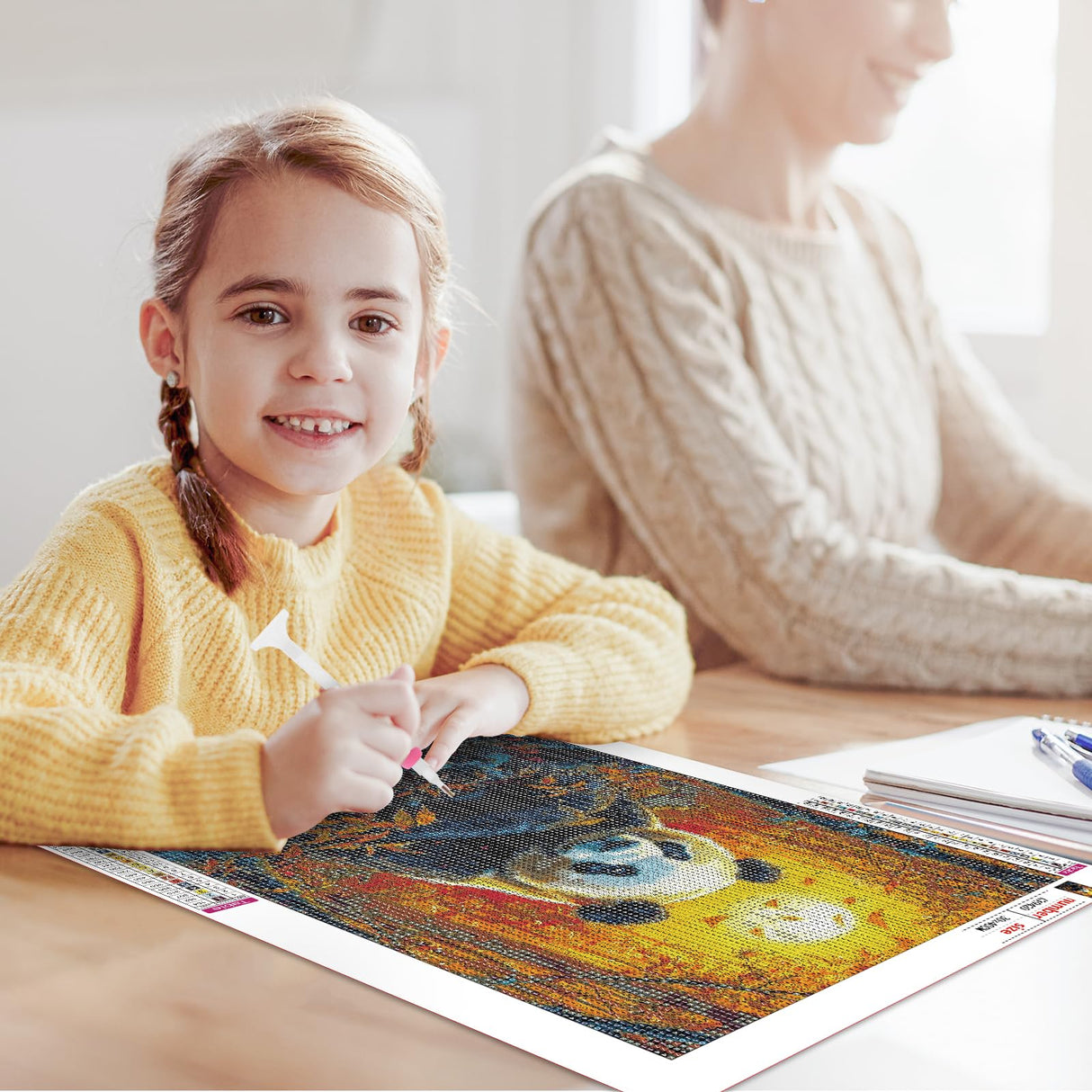 RICUVED Diamond Art Painting Kits for Adults, Panda Diamond Painting Kits 5D Animal Diamond Art Kit for Beginner, Diamond Painting Full Round Drill Art and Crafts for Gift Decor 30x40cm RICUVED