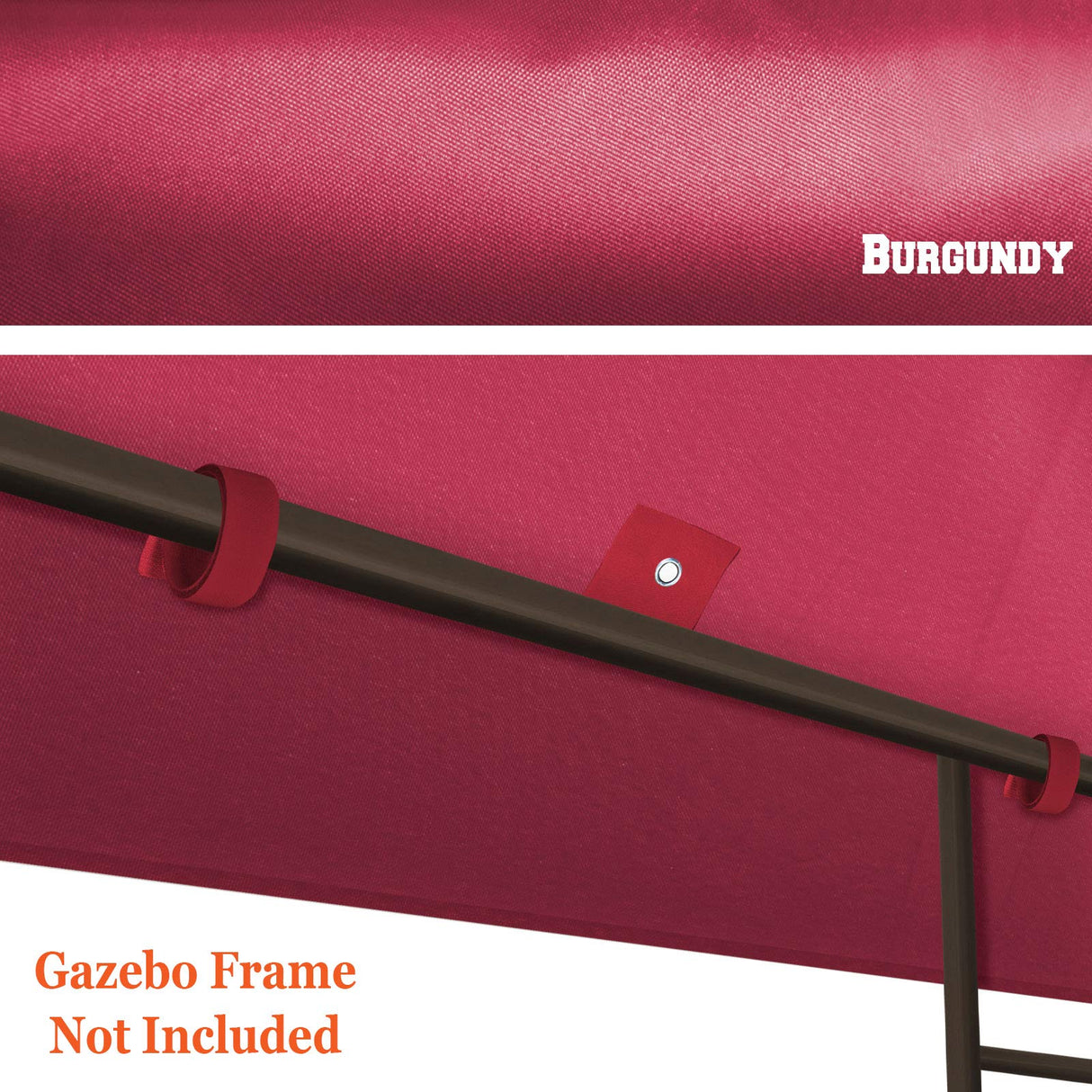 BenefitUSA Canopy ONLY 10'X10' Replacement Gazebo Canopy top Patio Pavilion Cover Sunshade plyester Double Tiers-Burgundy BenefitUSA