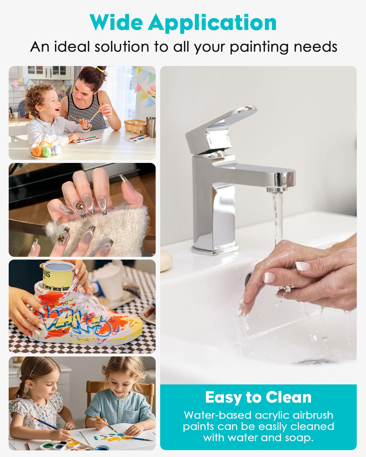 Airbrush Paint Set, 24Colors Acrylic Air Brush Paint Kit, Ready to Spray Water-Based Opaque & Neon Colors for Artists, Beginners, and Students, DIY Projects, 30 ml/1.01 Fl Oz Bottle O Rexley