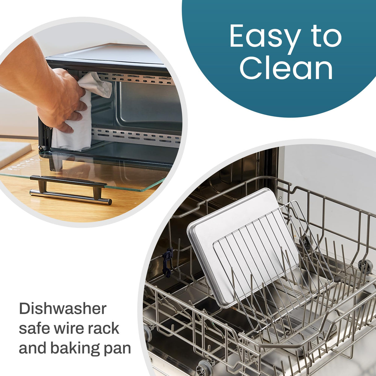 Elite Gourmet ETO490 9L/4 Slice Countertop Toaster Oven with 30-Minute Timer, Adjustable Temperature Control, Includes Baking Pan and Wire Rack, Bake, Broil, Toast, Black Elite Gourmet