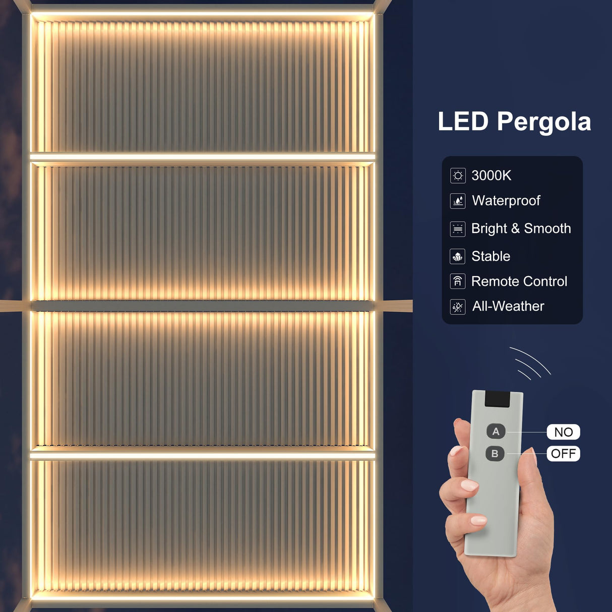 PURPLE LEAF Outdoor Louvered Pergola 12' x 20' White Aluminum Gazebo Pergola with 4 Independently Adjustable Rainproof Hardtop for Patio Garden Yard PURPLE LEAF