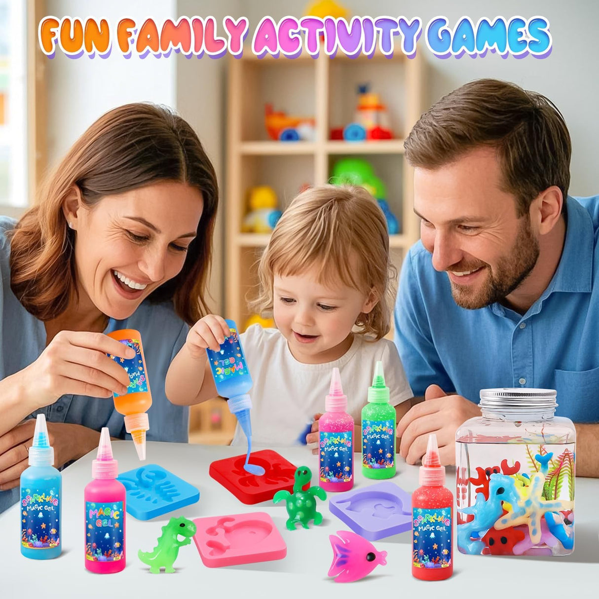 Magic Water Elf Toy Kit, Aqua Water Fairy Water Gel Kit for Kids, Water Elf Toy with 12 Magic Gel and 18 Shape Mold, Arts & Crafts DIY Set for Boys Girls Birthday Gifts Make Your Own Squishies MACALOCA