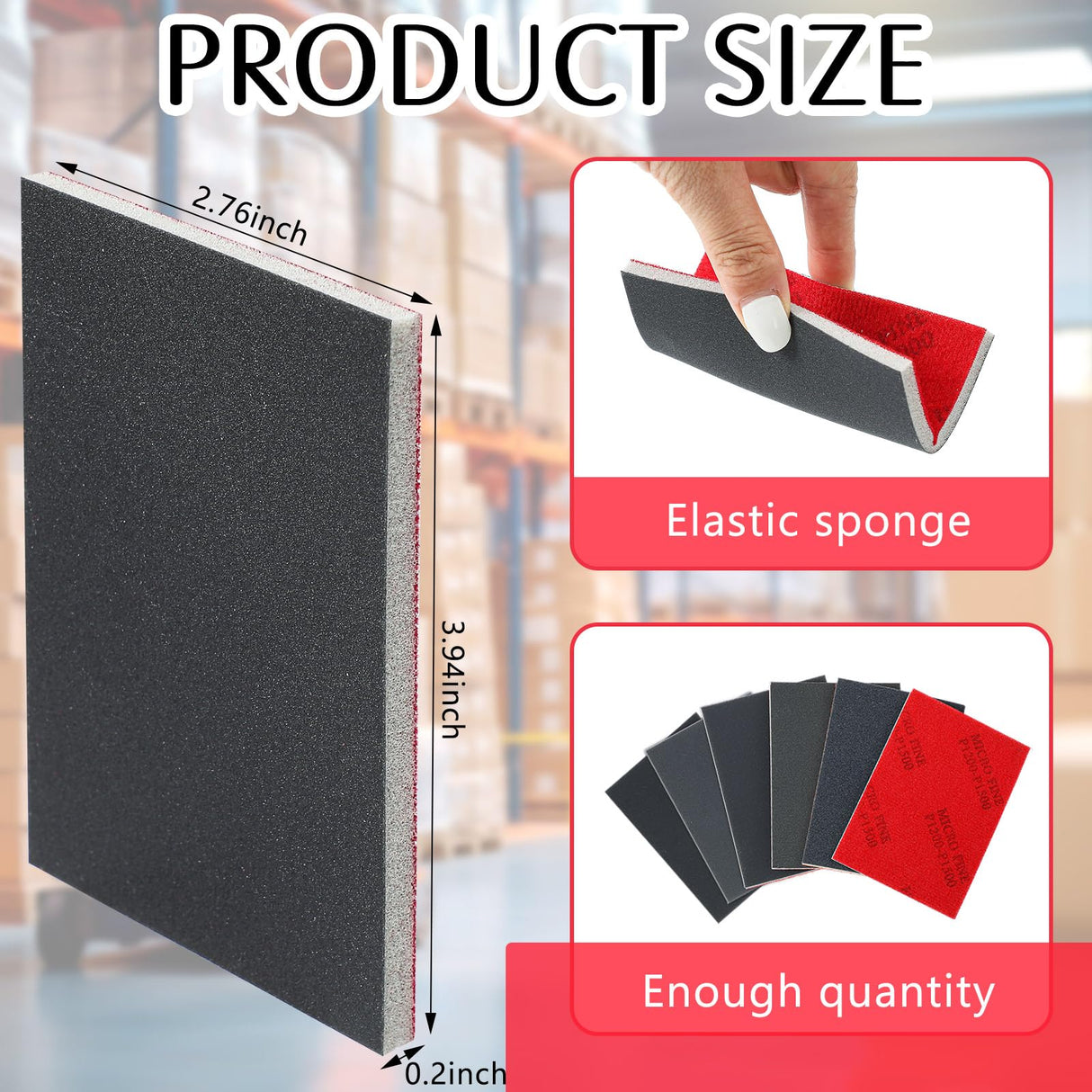 Heigble 60 Pcs 320-2500 Grit Sanding Sponge, Ultra Fine Sanding Sponges Pads, Soft Foam Shine Block Wet Dry Polish Pads, Ultra Fine Grit Sandpaper for Model Drywall Metal Wood Furniture Polishing Heigble