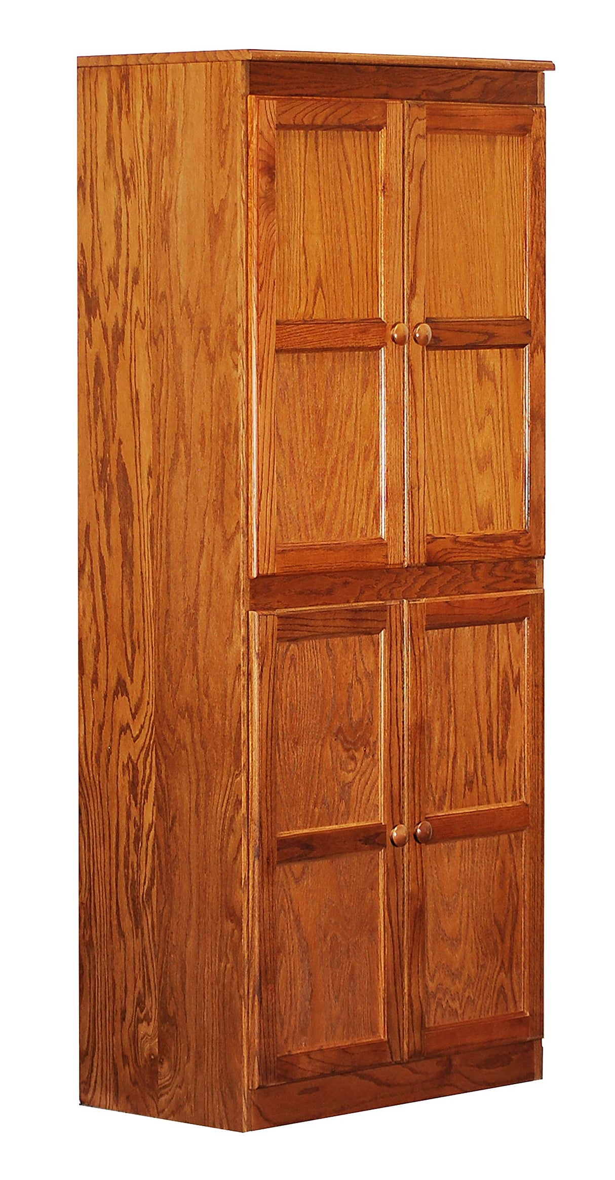 Traditional 72" Wood Storage Cabinet with 5-Shelves in Dry Oak Concepts In Wood