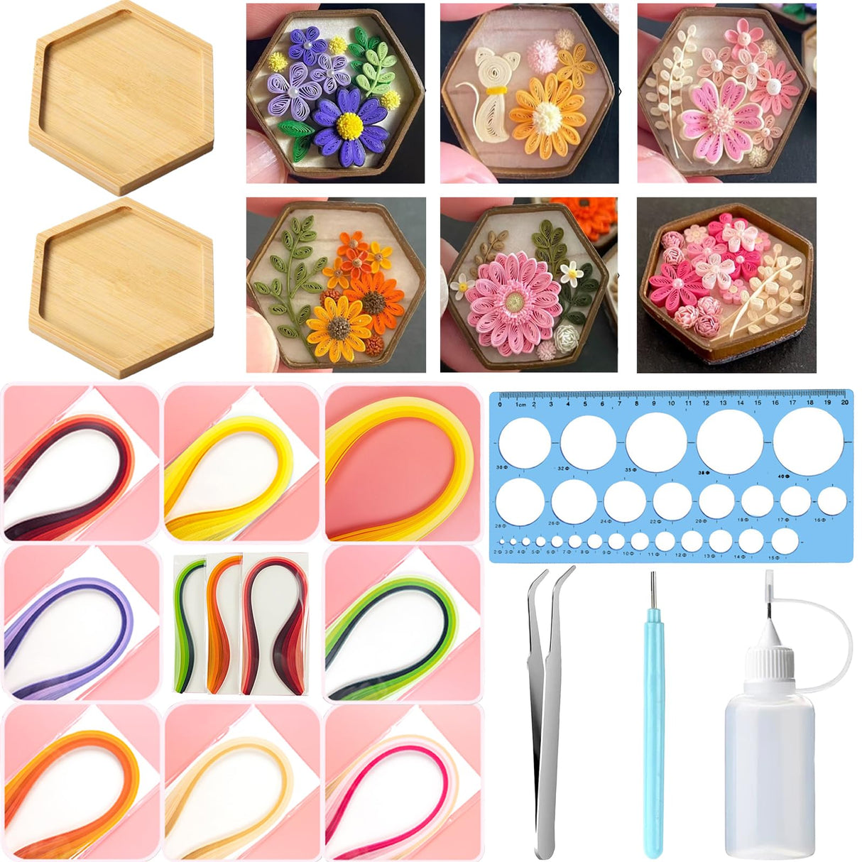 Paper Quilling Kits with 28 Colors 700 Strips 3MM Quilling Papers 6 Pcs Quilling Tool DIY Hub