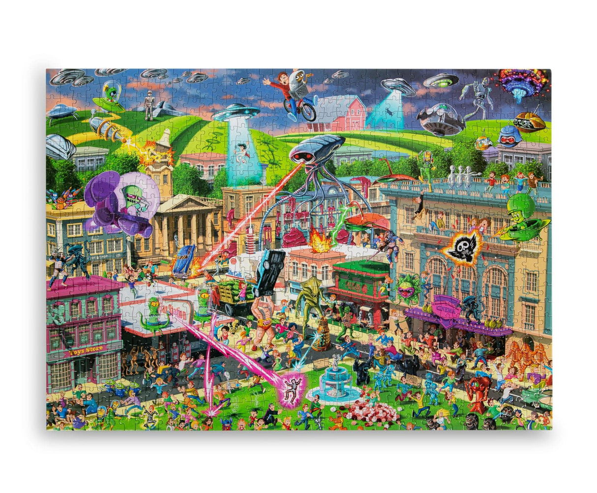 Alien Attack Sci-Fi Classics 1000-Piece Jigsaw Puzzle for Adults | Interactive Brain Teaser, Educational Toys & Games, Home Activities Building Kit for Creative Play | Nostalgic Gifts and Collectibles Toynk