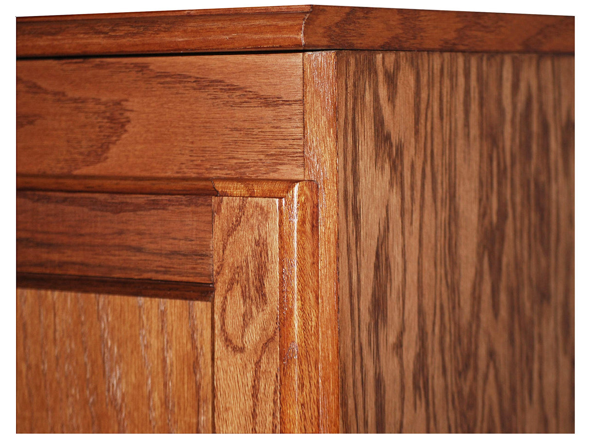 Traditional 72" Wood Storage Cabinet with 5-Shelves in Dry Oak Concepts In Wood