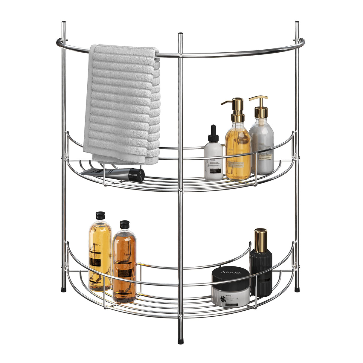 Pedestal Sink Organizer - Compact Under the Sink Rack with 2 Storage Shelves and Towel Holder - Space Saving Bathroom Storage by Lavish Home Lavish Home