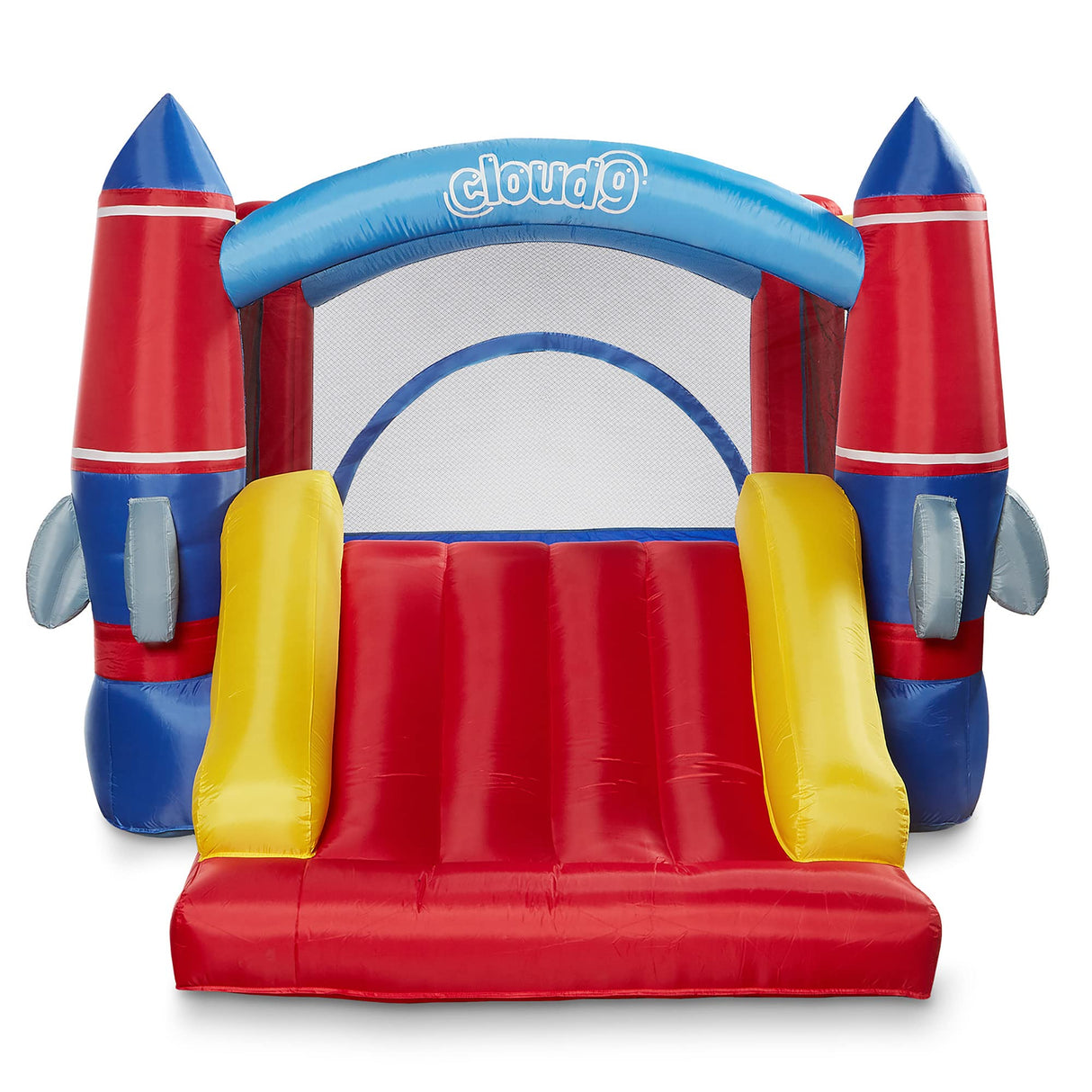Cloud 9 Inflatable Bounce House and Blower, Rocket Theme Bouncer for Kids with Slide, Includes Stakes and Repair Patches Cloud 9