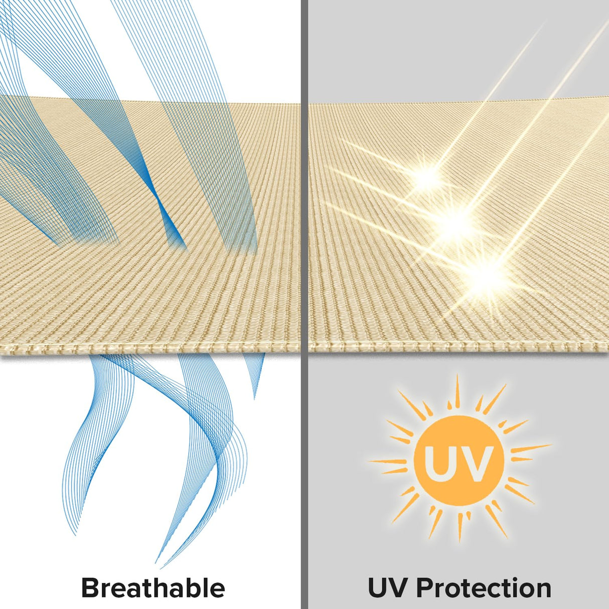 INFRANGE 16' x 18' Rectangle Sun Shade Sails Canopy UV Block for Patio Deck Pergola Yard Lawn Outdoor Activities (Sand) INFRANGE