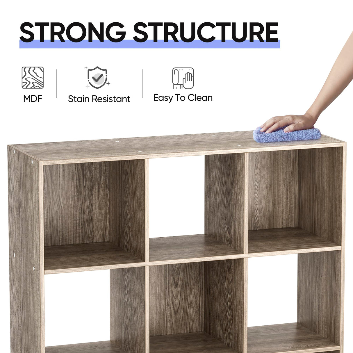 ZenStyle 9-Cube Natural Wooden Storage Shelf Organizer with Customizable Back Panels ZenStyle
