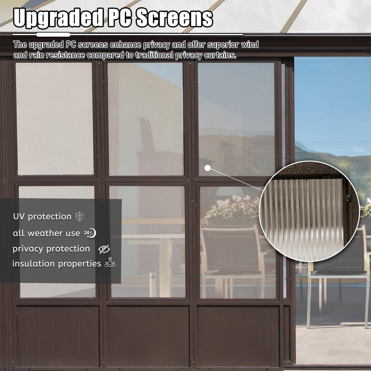 Domi 12x16FT All Season Sunroom, Outdoor Permanent Wall Mounted Solarium with Detachable Polycarbonate Windows, Aluminum Lean to Gazebo Sun Room with 2 Lockable Sliding Doors for Garden Patio Deck domi outdoor living