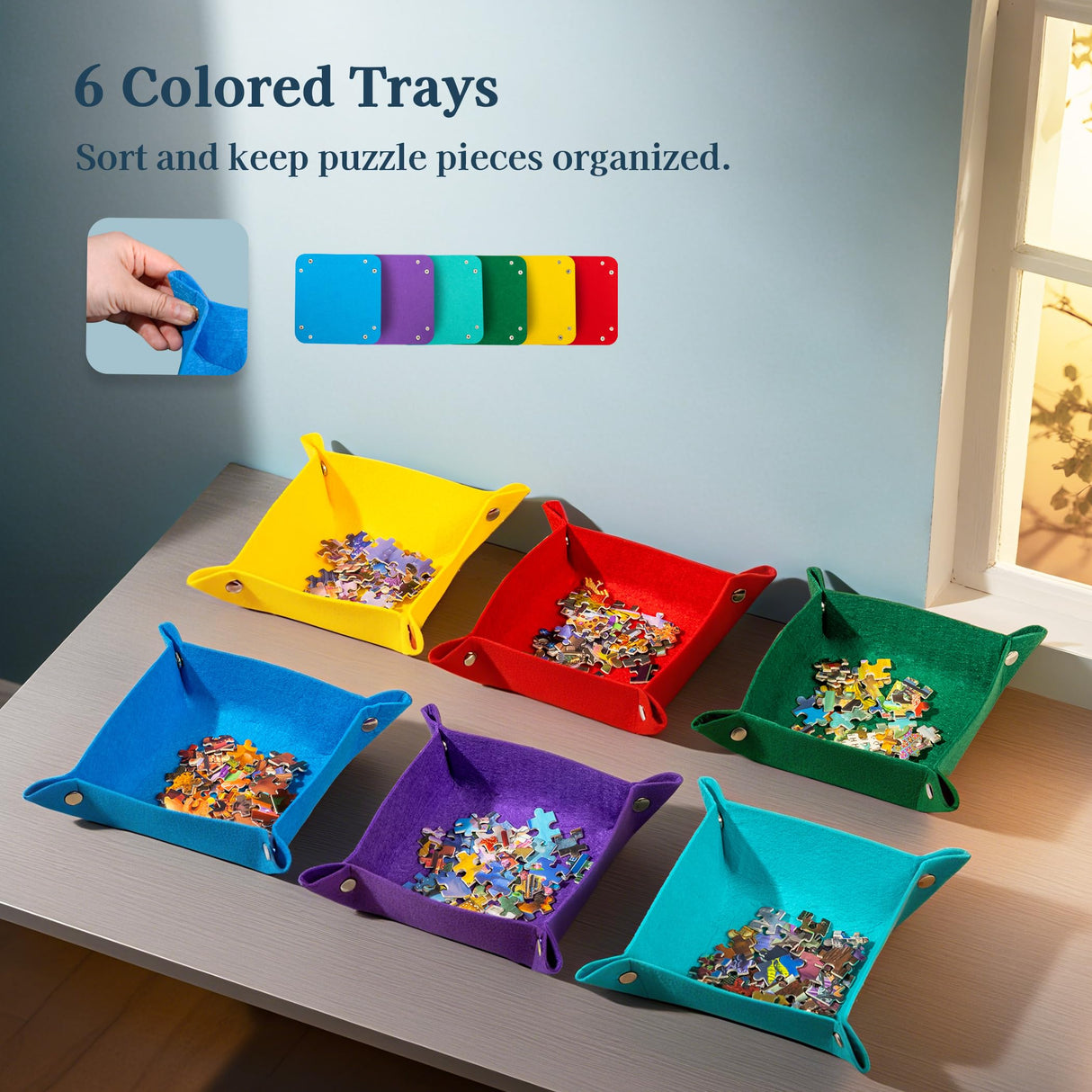 Becko US 1000 Piece Tilting Puzzle Board with 6 Trays & Cover, Adjustable Puzzle Table with Stand/Easel, Portable & Lightweight Mat for Puzzle Storage, for 1000 Pieces Jigsaw Puzzles (Gray) Becko US