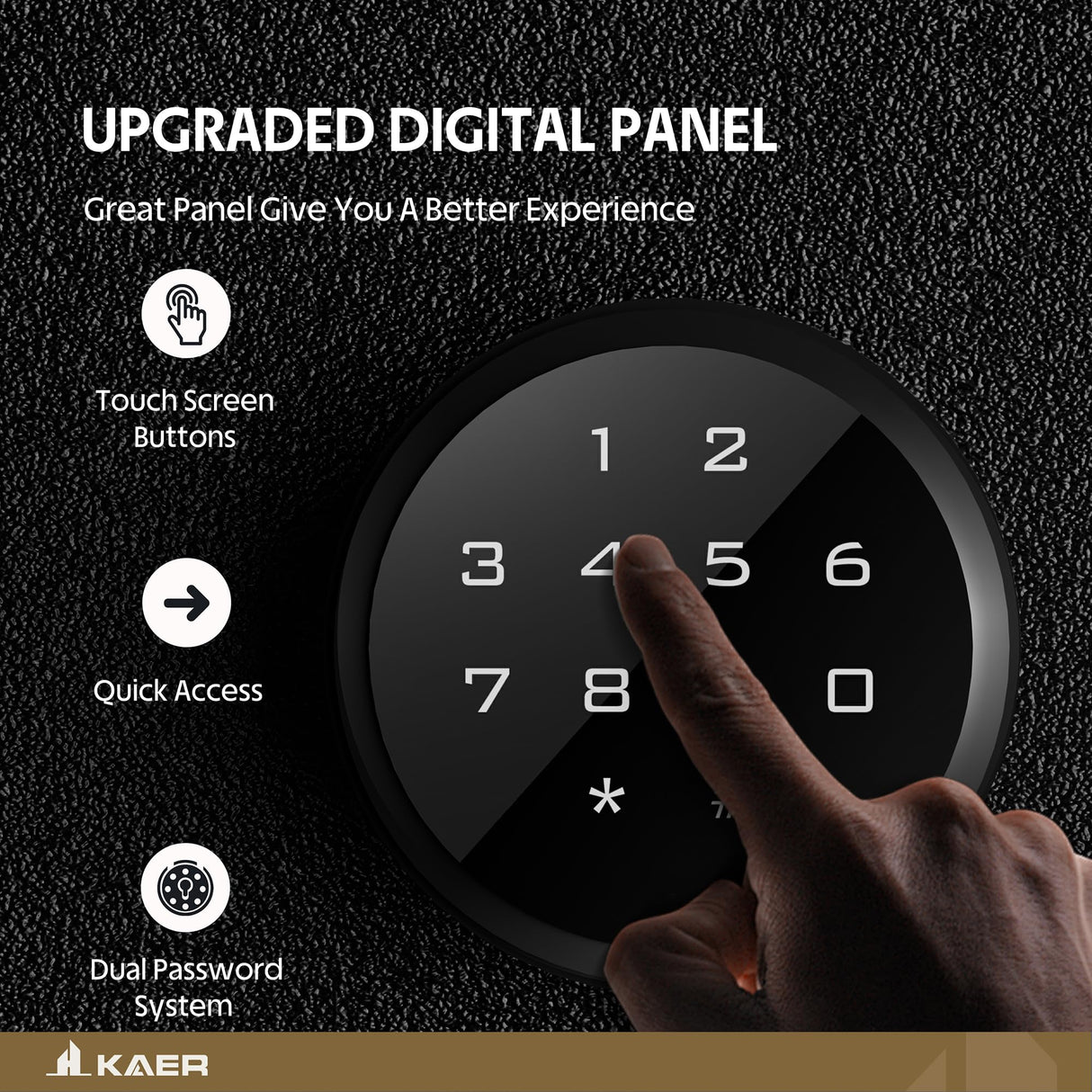 KAER 5 Gun Safe, Quick Access Gun Safe for Rifles and Pistols, Home Gun Rifle Safe with Separate Lock Box, Heavy Duty Large Gun Locker Cabinet with Hooks and Gun Rack for Shotguns, Assembled KAER