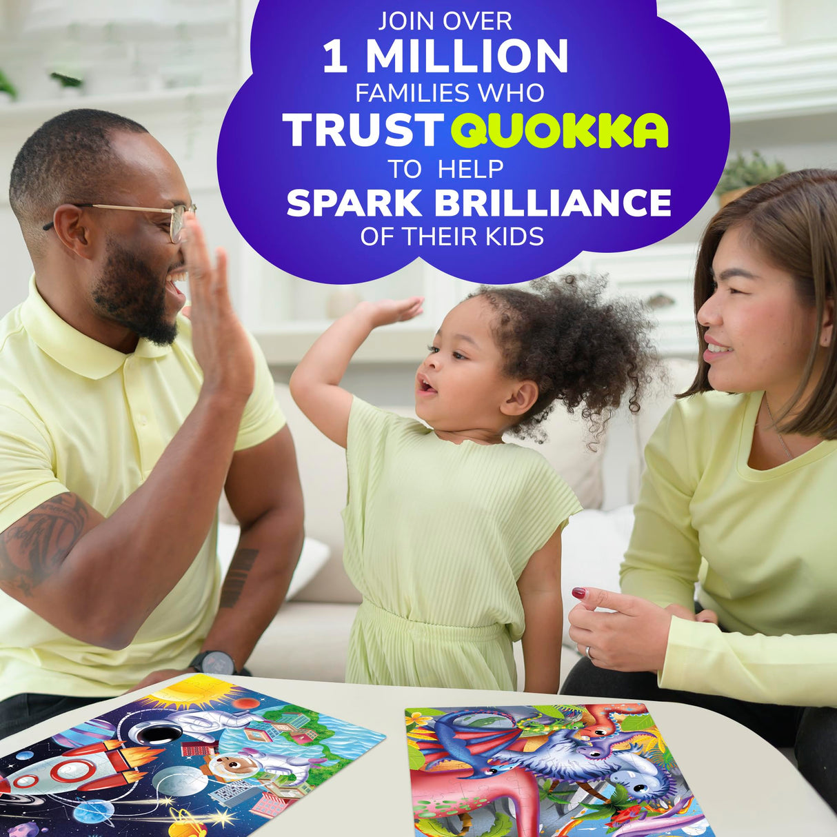 QUOKKA Puzzles for Kids Ages 4-6 - Set of 4x60 Jigsaw Puzzles for Toddlers 3-5 - Space, Dino, Firefighters Toys for Children 6-8 yo - Gift Educational Game for Boys & Girls QUOKKA