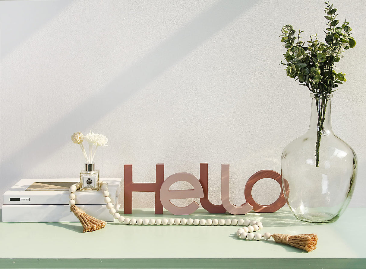 Meplait 39in Wood Bead Garland Farmhouse with Tassels,Versatile Prayer Beads Boho Chic Wall Hanging Home Decor(Natural) Meplait