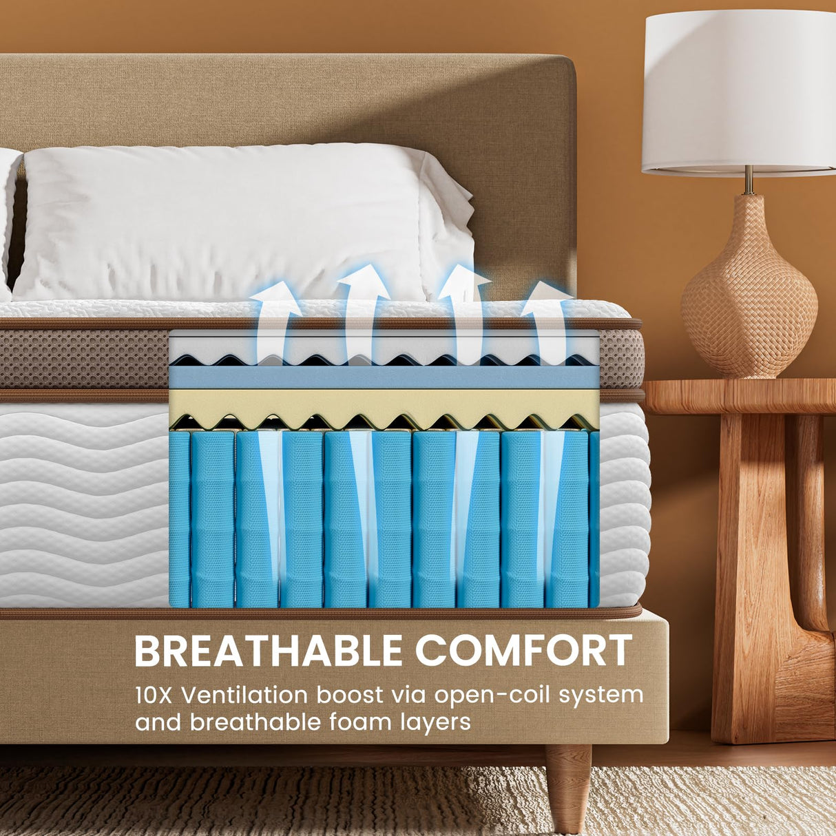 BedStory Premium Queen Mattress 12 Inch - Hybrid Mattress with Advanced Pocket Spring Technology - Optimal Spinal Support - Pain Relief and Motion Isolation, CertiPUR-US Certified BedStory