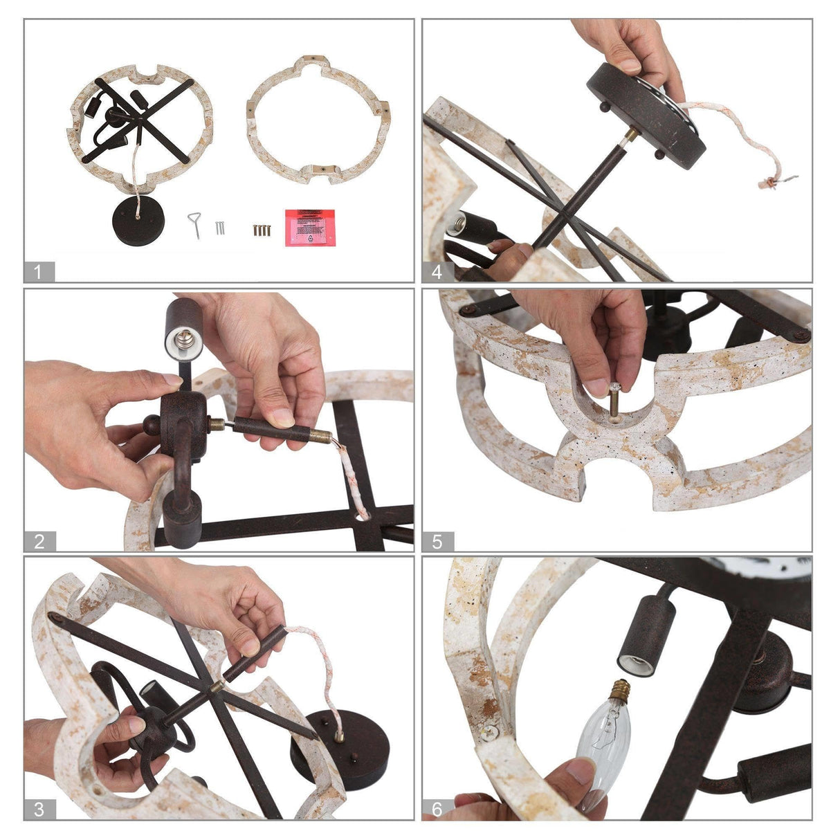 KSANA Farmhouse Wood Semi Flush Mount Ceiling Light, Vintage Drum Distressed White Close to Ceiling Light Fixtures for Bedroom, Hallway, Foyer, Entryway, Kitchen, Stairway, Dining & Living Room KSANA