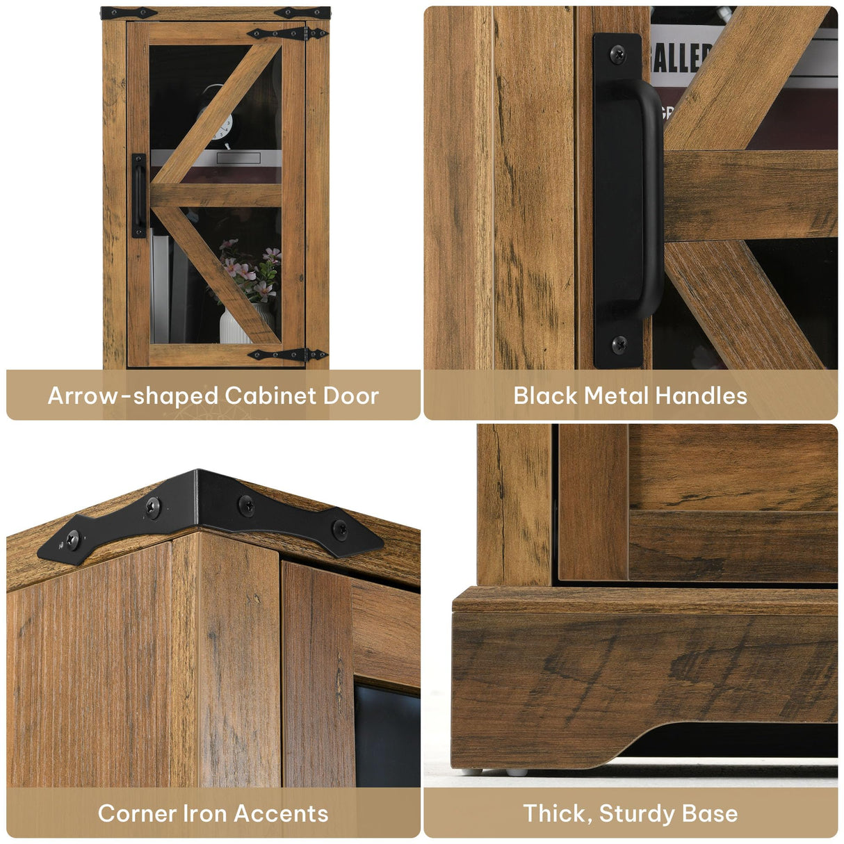 DWVO Tall Bathroom Storage Cabinet, 68" Farmhouse Storage Cabinet with Adjustable Shelves & Storage Drawers, Floor Storage Cabinet for Bathroom, Living Room, Antique Brown DWVO