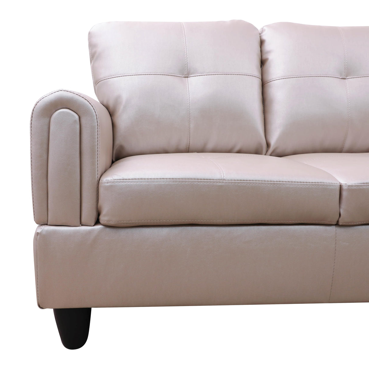 NicBex MZX-Niki-SF-00072-LWJ Sofas & Couches, Right Chaise, Latte-Faux Leather NicBex