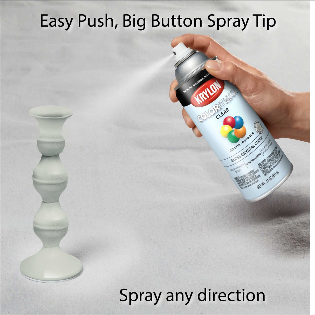 Krylon K05515007 COLORmaxx Acrylic Clear Finish for Indoor/Outdoor Use, Gloss Crystal Clear , 11 Ounce (Pack of 1) Krylon