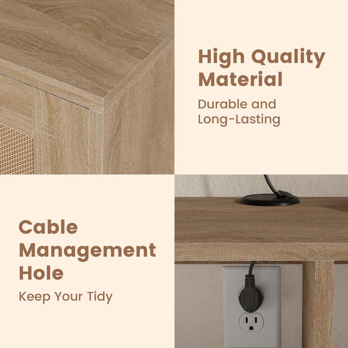 EROMMY Modern Rattan Floating TV Stand, Wall-Mounted Floating Stand for TVs up to 80 Inches with Doors, Entertainment Center for Under TV Storage, 70 inch, Oak EROMMY