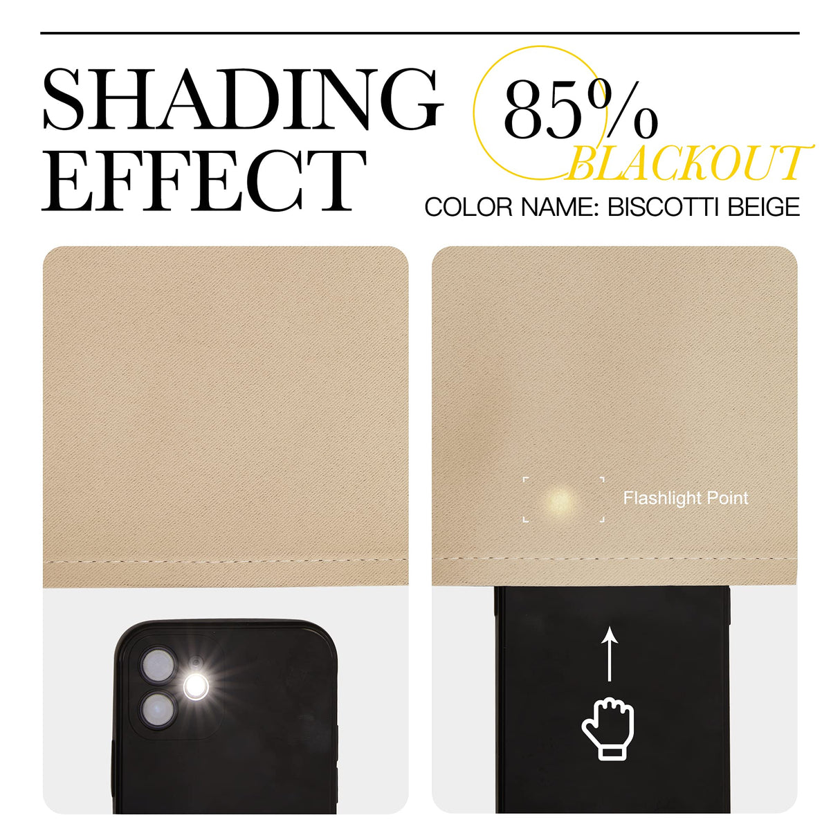 NICETOWN Room Darkening Window Shade and Blind - (Biscotti Beige Color) Light Reducing & Privacy Protection Blackout Short Curtain/Drape/Drapery for Kid's Bedroom, 52x63 inches, 1 Piece NICETOWN